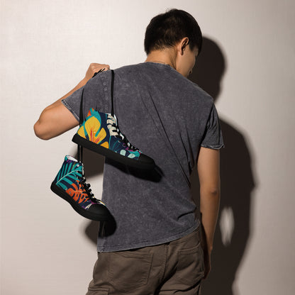 Stylish Men’s High Top Canvas Sneakers | Comfortable and Trendy Footwear