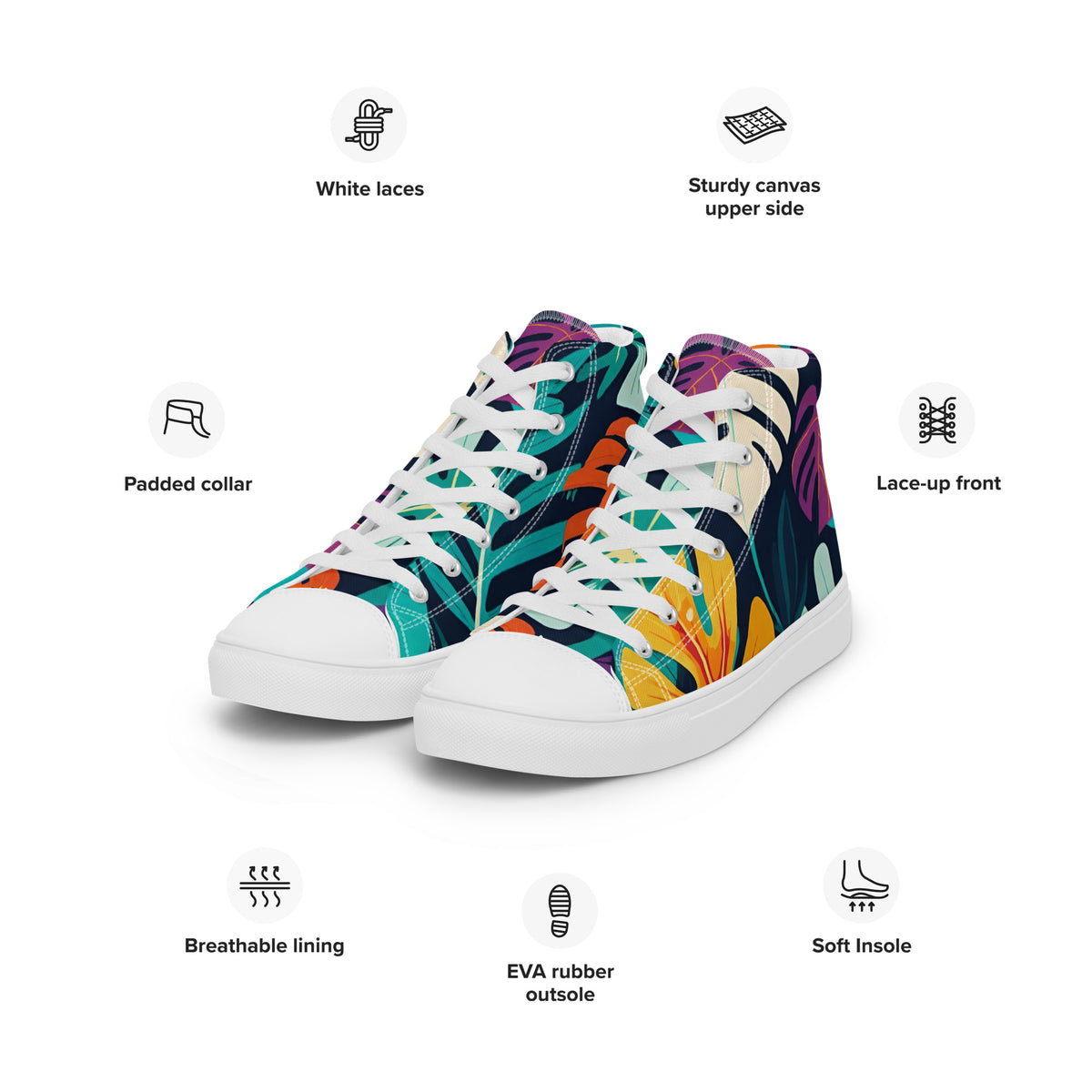 Stylish Men’s High Top Canvas Sneakers | Comfortable and Trendy Footwear