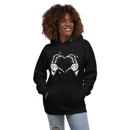 Skeleton Heart Hands Hoodie | Spooky Cute Halloween Sweatshirt