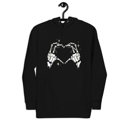Skeleton Heart Hands Hoodie | Spooky Cute Halloween Sweatshirt