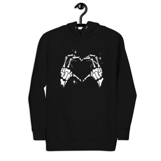 Skeleton Heart Hands Hoodie | Spooky Cute Halloween Sweatshirt