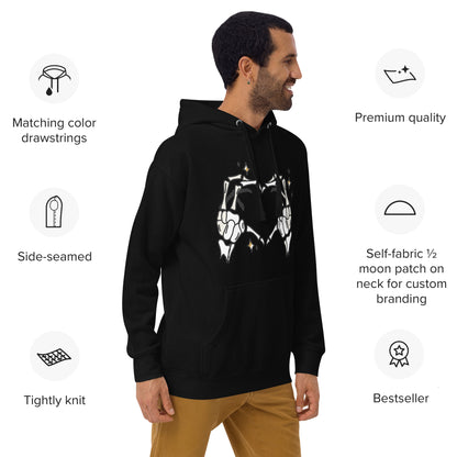 Skeleton Heart Hands Hoodie | Spooky Cute Halloween Sweatshirt
