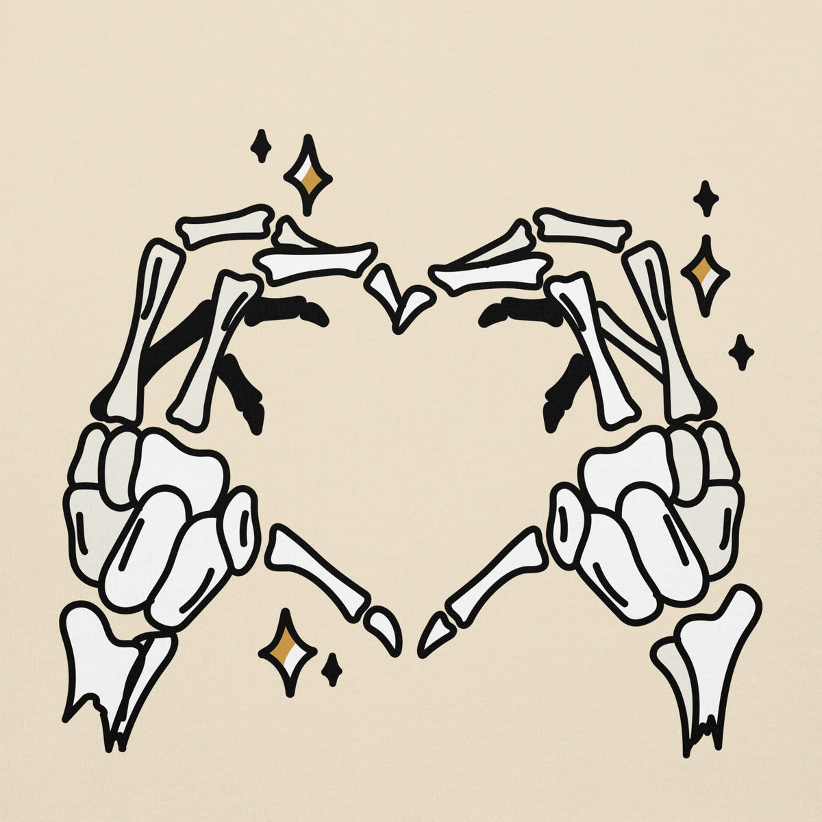 Skeleton Heart Hands Hoodie | Spooky Cute Halloween Sweatshirt