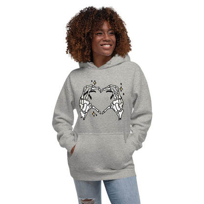 Skeleton Heart Hands Hoodie | Spooky Cute Halloween Sweatshirt
