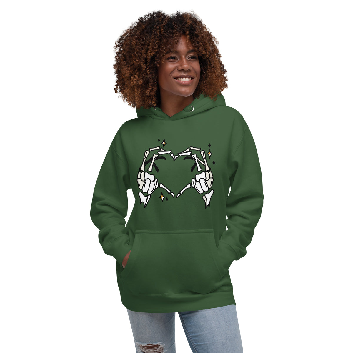 Skeleton Heart Hands Hoodie | Spooky Cute Halloween Sweatshirt