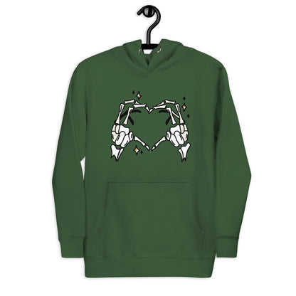 Skeleton Heart Hands Hoodie | Spooky Cute Halloween Sweatshirt