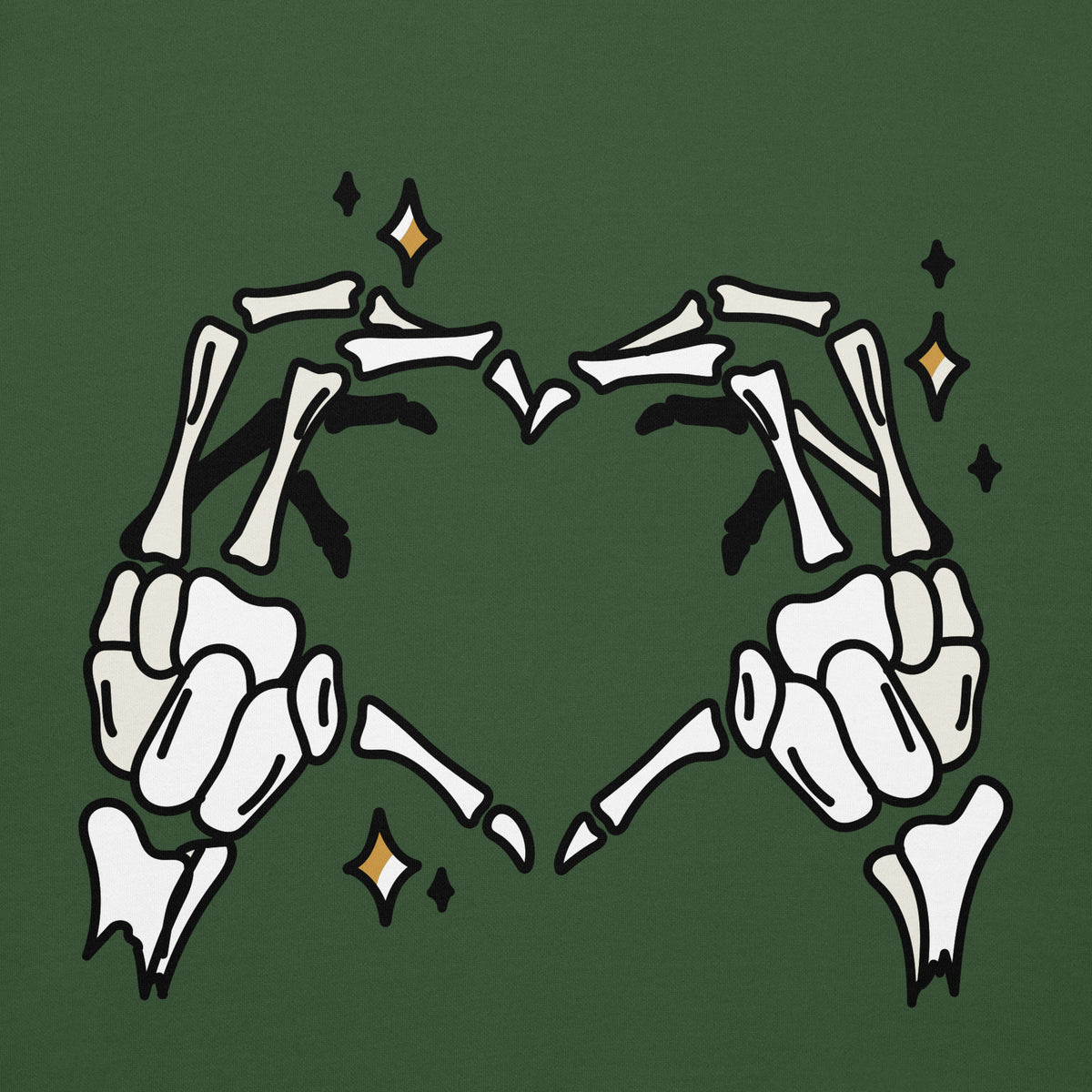 Skeleton Heart Hands Hoodie | Spooky Cute Halloween Sweatshirt