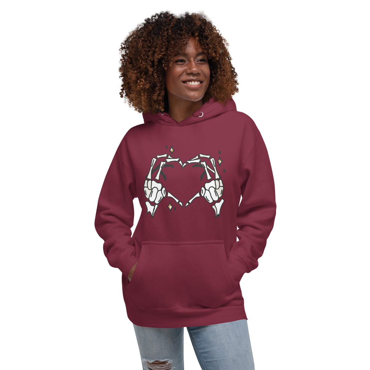 Skeleton Heart Hands Hoodie | Spooky Cute Halloween Sweatshirt