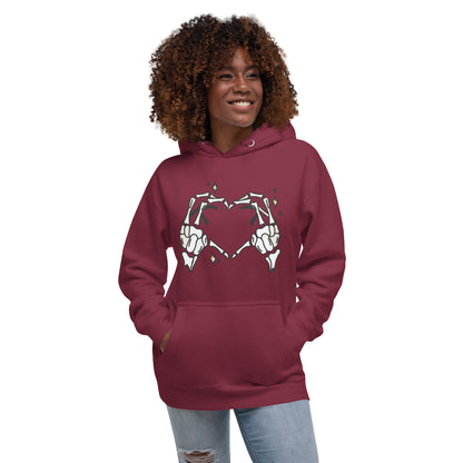 Skeleton Heart Hands Hoodie | Spooky Cute Halloween Sweatshirt
