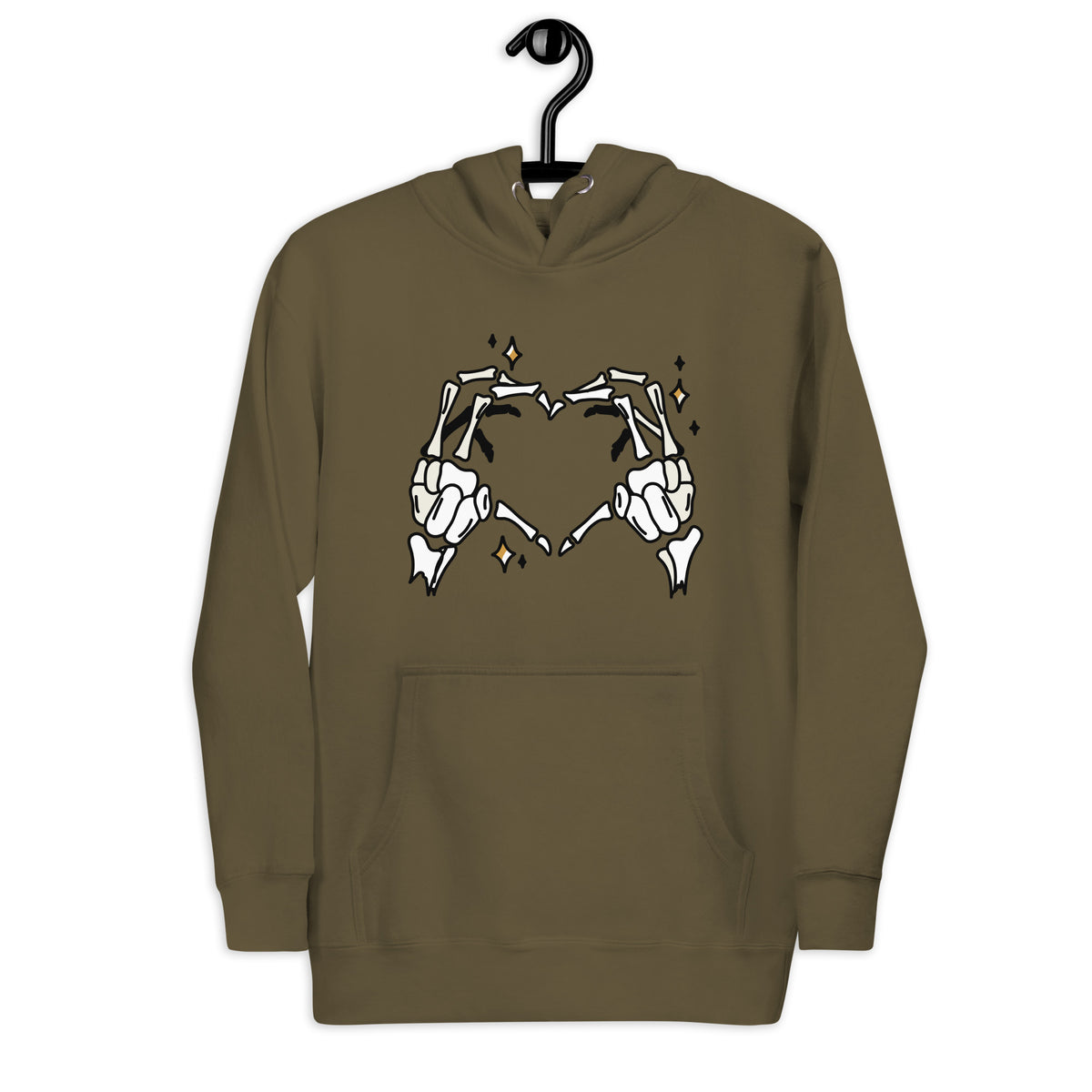 Skeleton Heart Hands Hoodie | Spooky Cute Halloween Sweatshirt