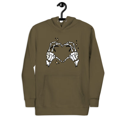 Skeleton Heart Hands Hoodie | Spooky Cute Halloween Sweatshirt