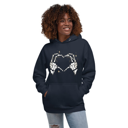 Skeleton Heart Hands Hoodie | Spooky Cute Halloween Sweatshirt
