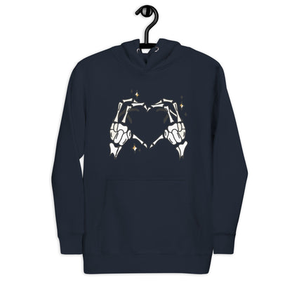 Skeleton Heart Hands Hoodie | Spooky Cute Halloween Sweatshirt