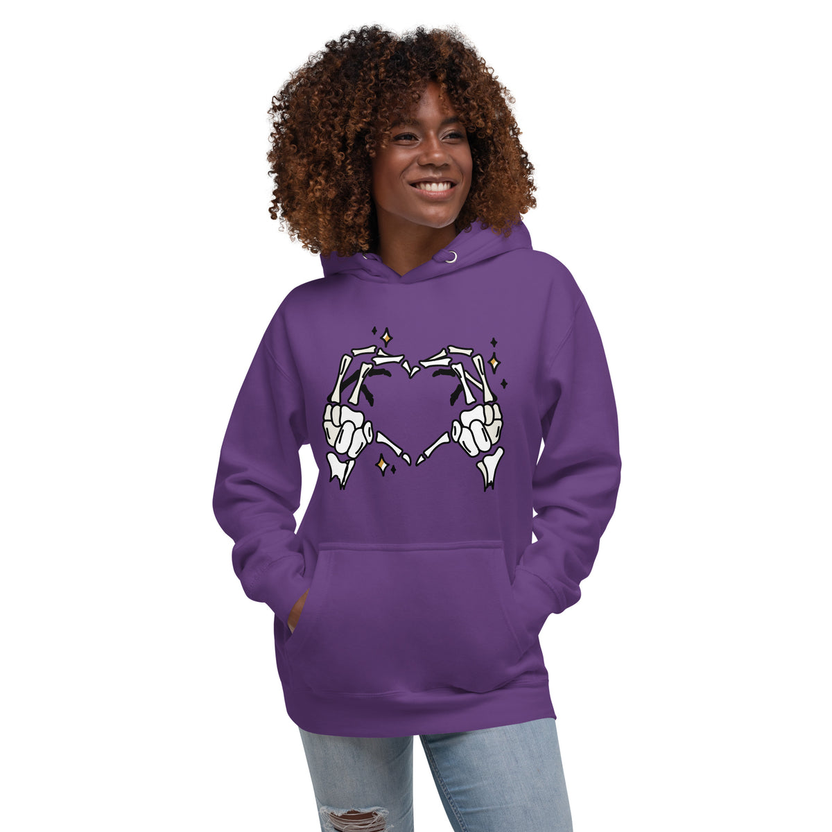 Skeleton Heart Hands Hoodie | Spooky Cute Halloween Sweatshirt
