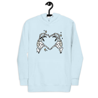 Skeleton Heart Hands Hoodie | Spooky Cute Halloween Sweatshirt