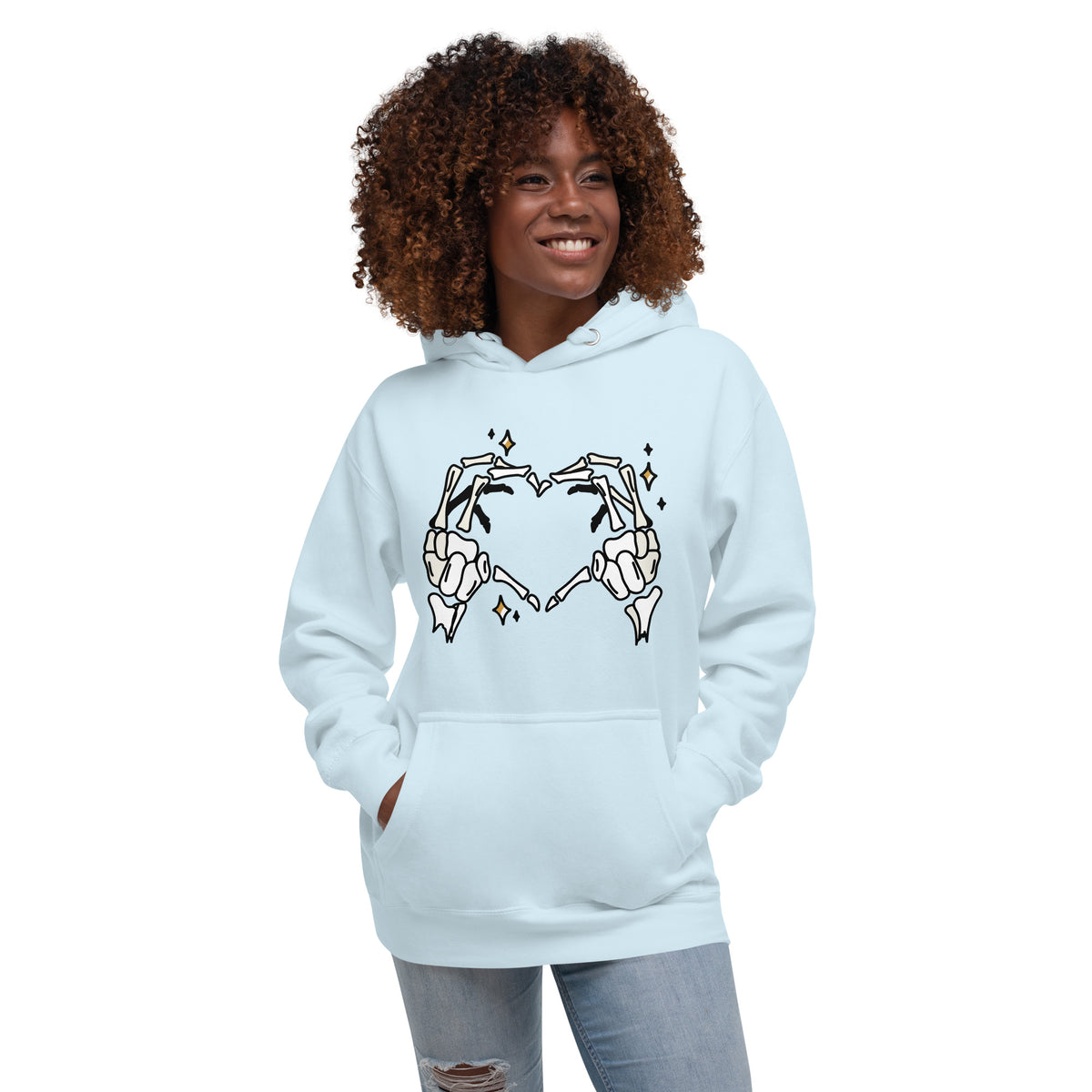 Skeleton Heart Hands Hoodie | Spooky Cute Halloween Sweatshirt