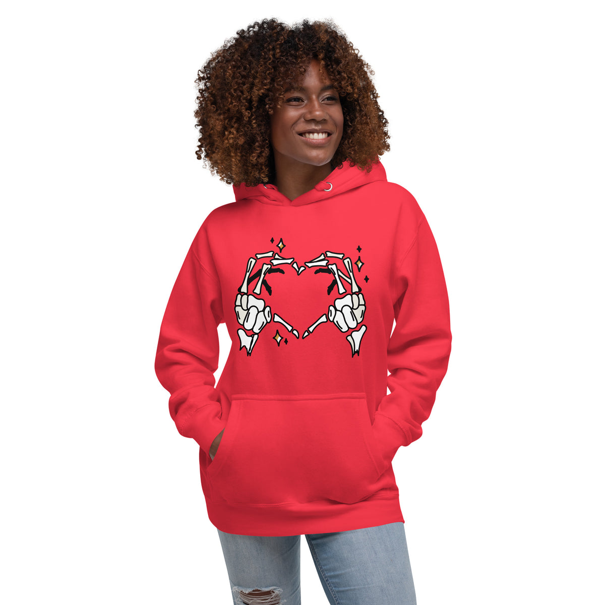 Skeleton Heart Hands Hoodie | Spooky Cute Halloween Sweatshirt