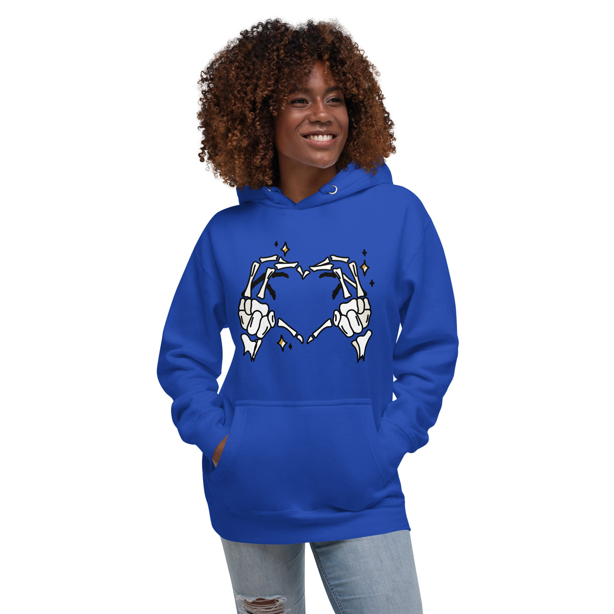 Skeleton Heart Hands Hoodie | Spooky Cute Halloween Sweatshirt