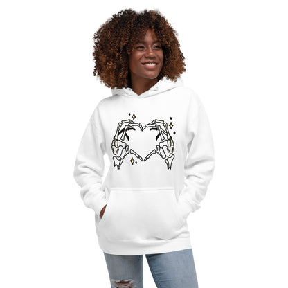 Skeleton Heart Hands Hoodie | Spooky Cute Halloween Sweatshirt