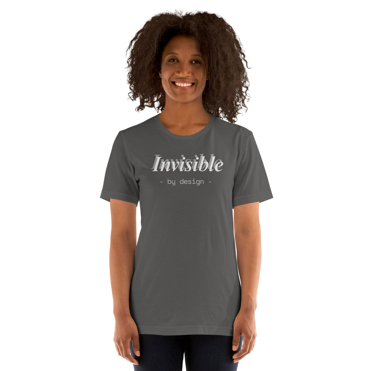Invisible By Design T-Shirt | Funny Ghostwriter Gift | Front & Back Print Tee | Work Humor T-shirt