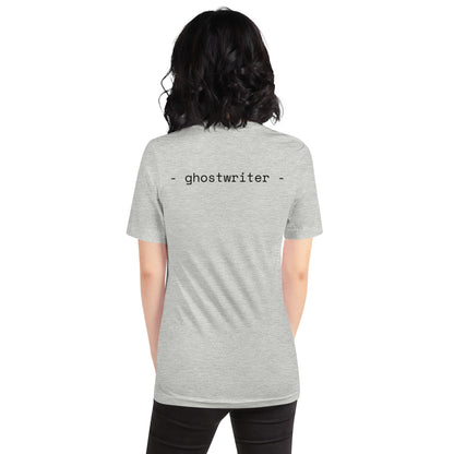 Invisible By Design T-Shirt | Funny Ghostwriter Gift | Front & Back Print Tee