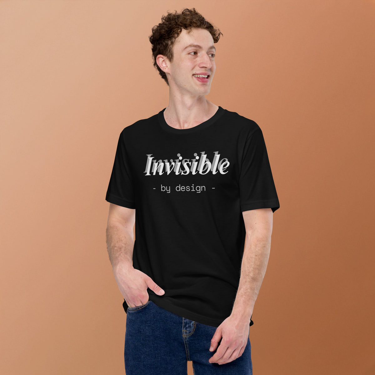 Invisible By Design T-Shirt | Funny Ghostwriter Gift | Front & Back Print Tee | Work Humor T-shirt