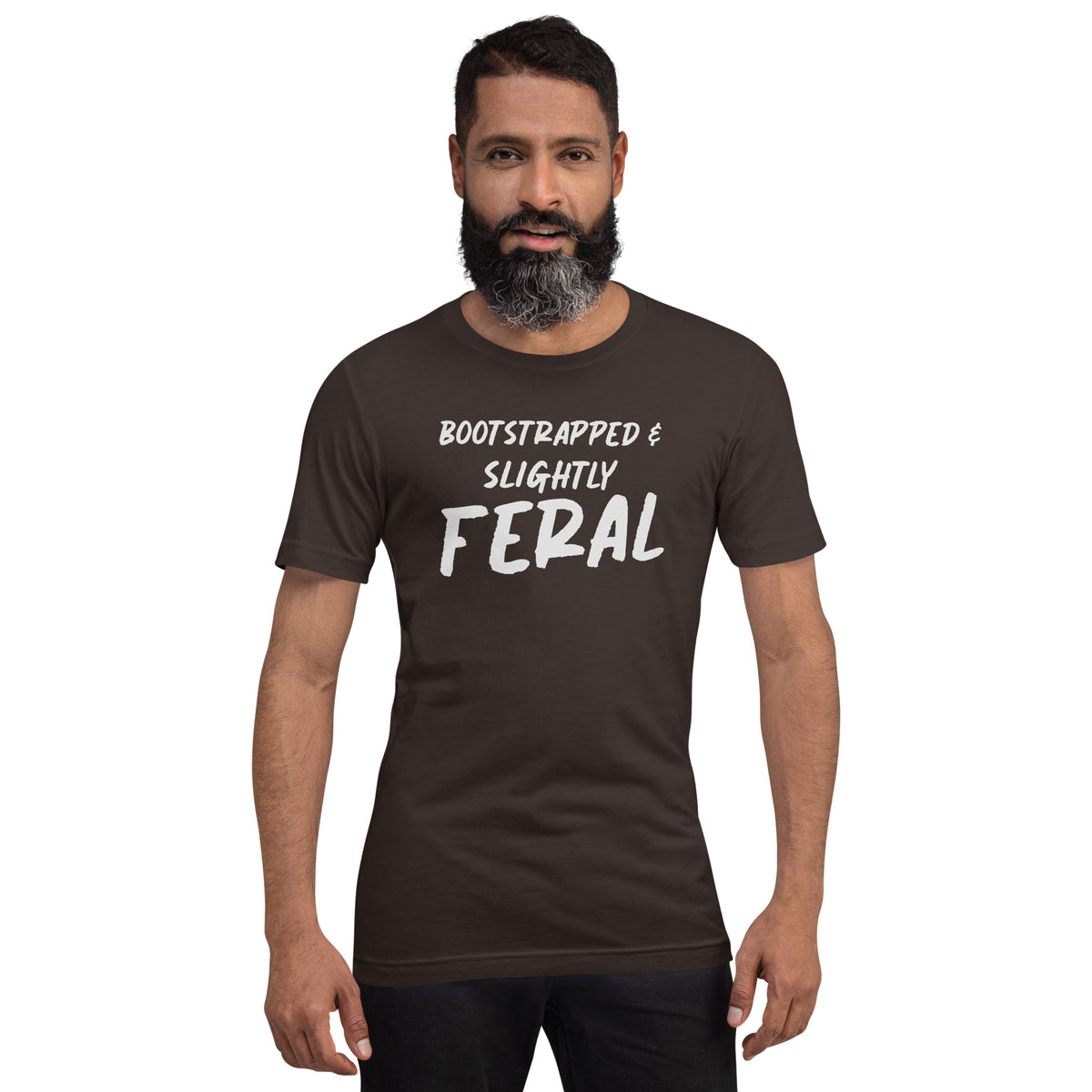 Bootstrapped & Slightly Feral T-Shirt | Funny Startup Founder Tee | Witty Entrepreneur Gift