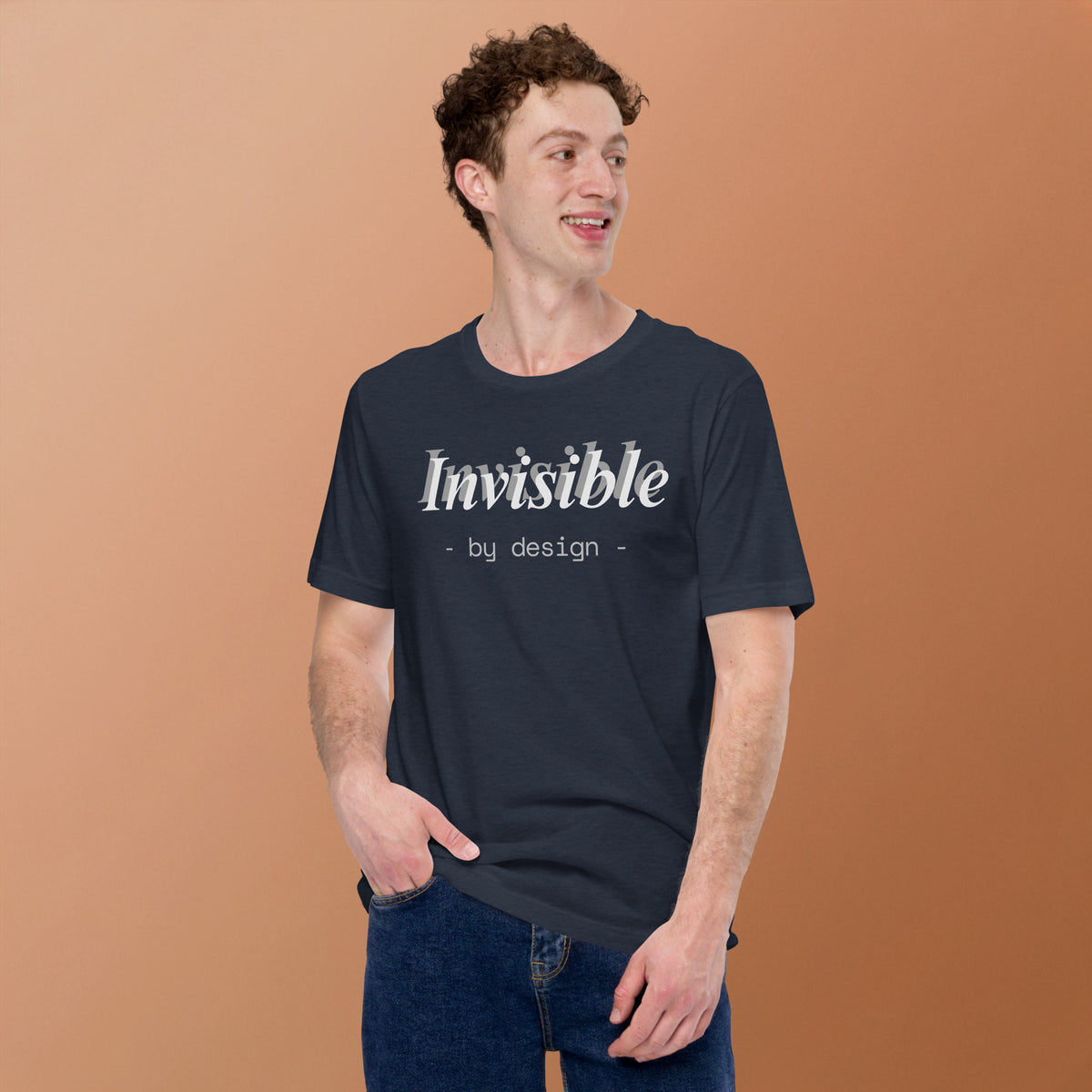 Invisible By Design T-Shirt | Funny Ghostwriter Gift | Front & Back Print Tee | Work Humor T-shirt