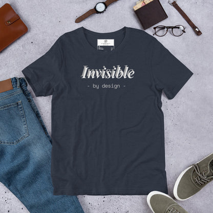 Invisible By Design T-Shirt | Funny Ghostwriter Gift | Front & Back Print Tee | Work Humor T-shirt