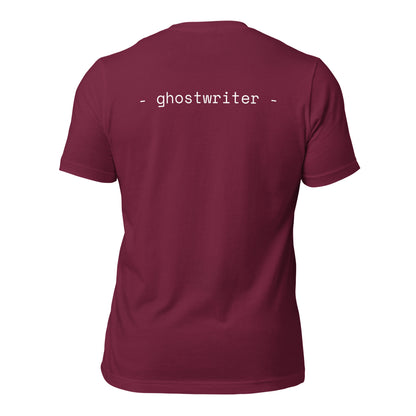 Invisible By Design T-Shirt | Funny Ghostwriter Gift | Front & Back Print Tee | Work Humor T-shirt