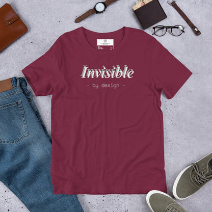 Invisible By Design T-Shirt | Funny Ghostwriter Gift | Front & Back Print Tee | Work Humor T-shirt