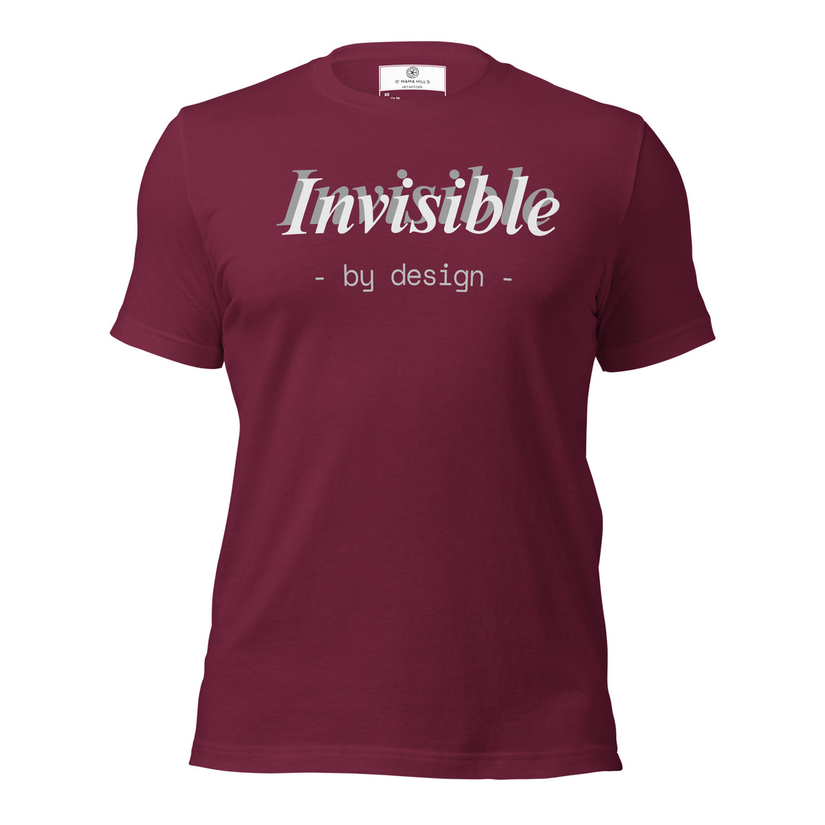 Invisible By Design T-Shirt | Funny Ghostwriter Gift | Front & Back Print Tee | Work Humor T-shirt