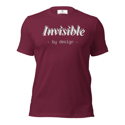 Invisible By Design T-Shirt | Funny Ghostwriter Gift | Front & Back Print Tee | Work Humor T-shirt