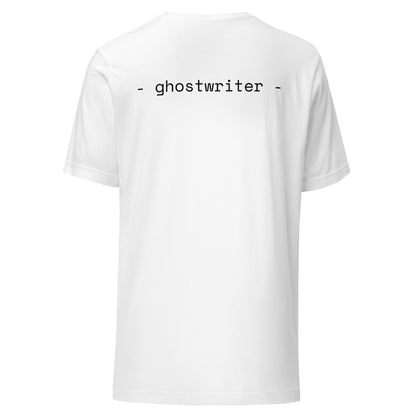 Invisible By Design T-Shirt | Funny Ghostwriter Gift | Front & Back Print Tee