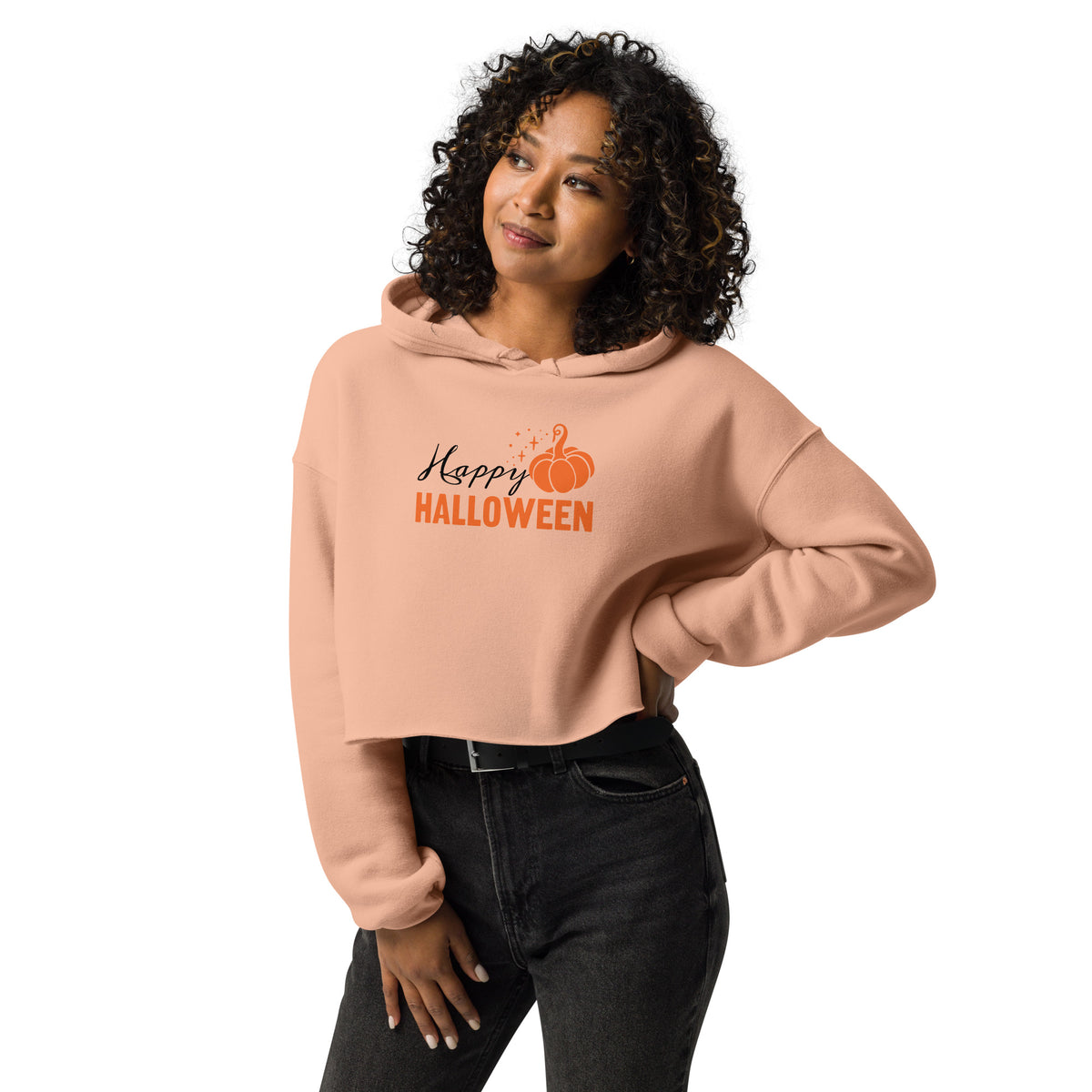 Chic Women's Crop Hoodie | Soft Cotton Blend Casual Fall Fashion