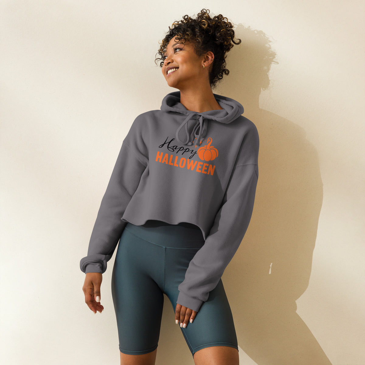 Chic Women's Crop Hoodie | Soft Cotton Blend Casual Fall Fashion