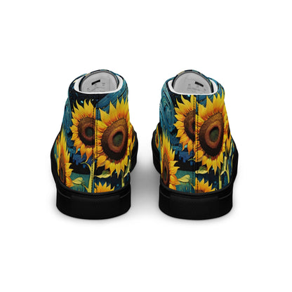 Sunflower High Top Canvas Shoes | Cheerful Floral Sneakers
