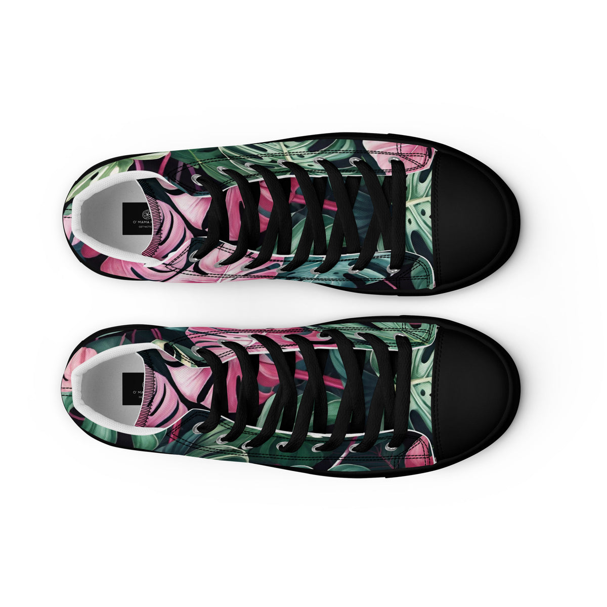 Monstera Leaf High Top Canvas Shoes | Tropical Plant Lover Sneakers