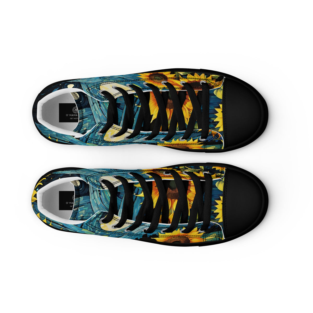 Sunflower High Top Canvas Shoes | Cheerful Floral Sneakers