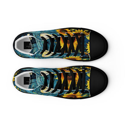 Sunflower High Top Canvas Shoes | Cheerful Floral Sneakers