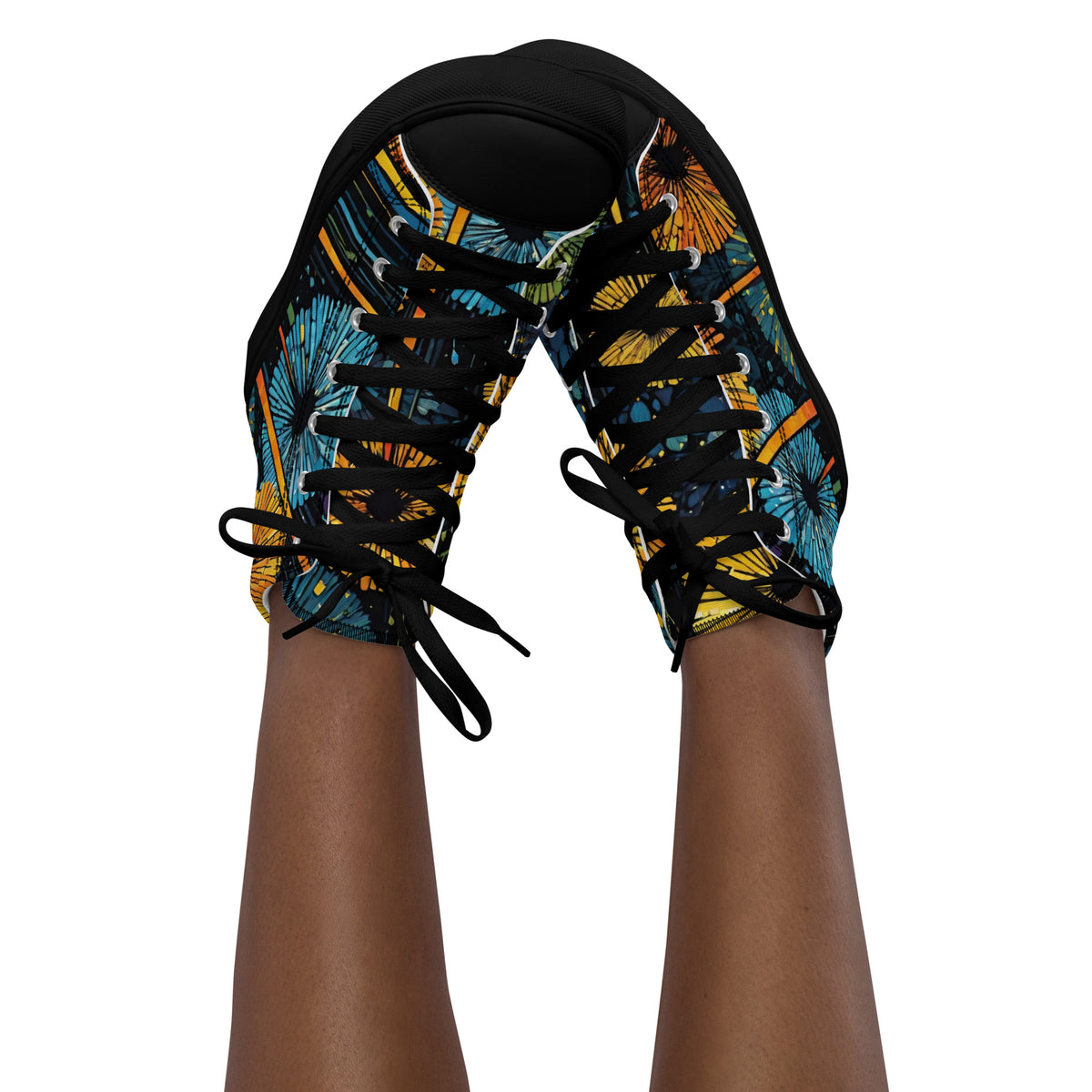 Dandelion Wish High Top Canvas Shoes | Hand-Drawn Botanical Sneakers