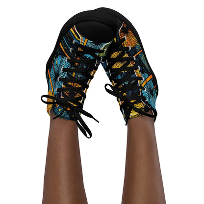 Dandelion Wish High Top Canvas Shoes | Hand-Drawn Botanical Sneakers