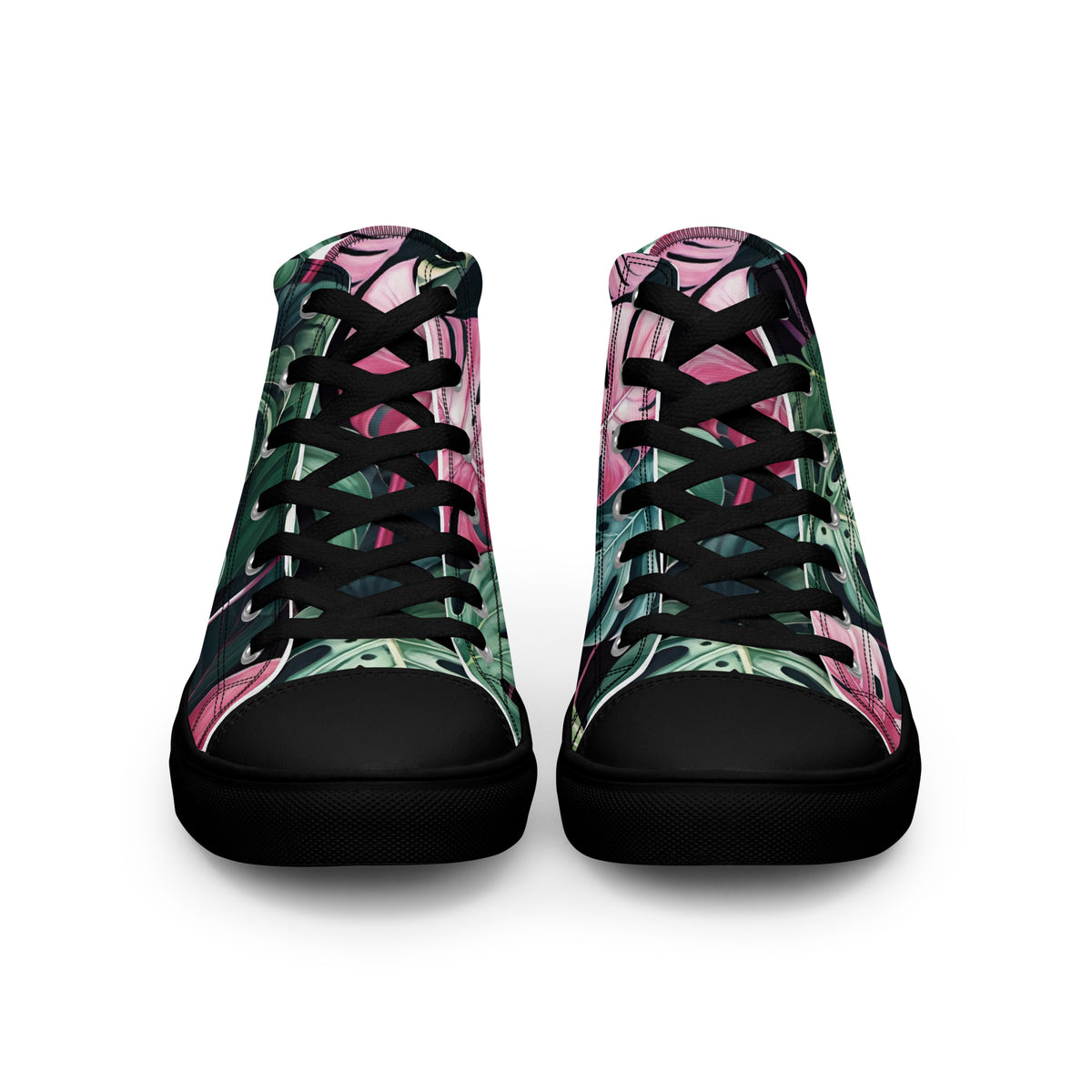 Monstera Leaf High Top Canvas Shoes | Tropical Plant Lover Sneakers