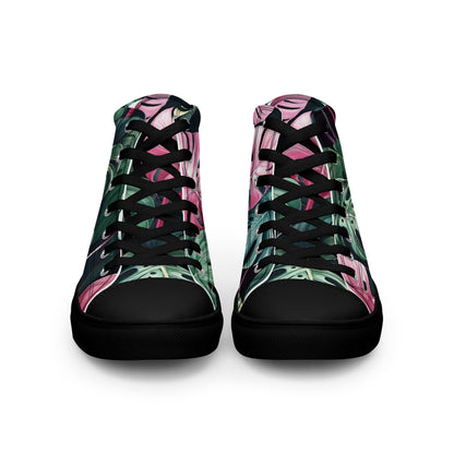 Monstera Leaf High Top Canvas Shoes | Tropical Plant Lover Sneakers