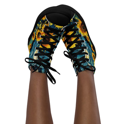 Sunflower High Top Canvas Shoes | Cheerful Floral Sneakers