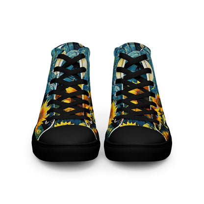 Sunflower High Top Canvas Shoes | Cheerful Floral Sneakers