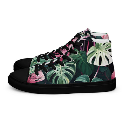 Monstera Leaf High Top Canvas Shoes | Tropical Plant Lover Sneakers