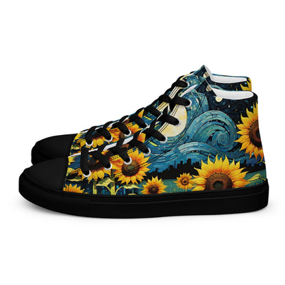 Sunflower High Top Canvas Shoes | Cheerful Floral Sneakers