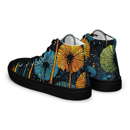 Dandelion Wish High Top Canvas Shoes | Hand-Drawn Botanical Sneakers