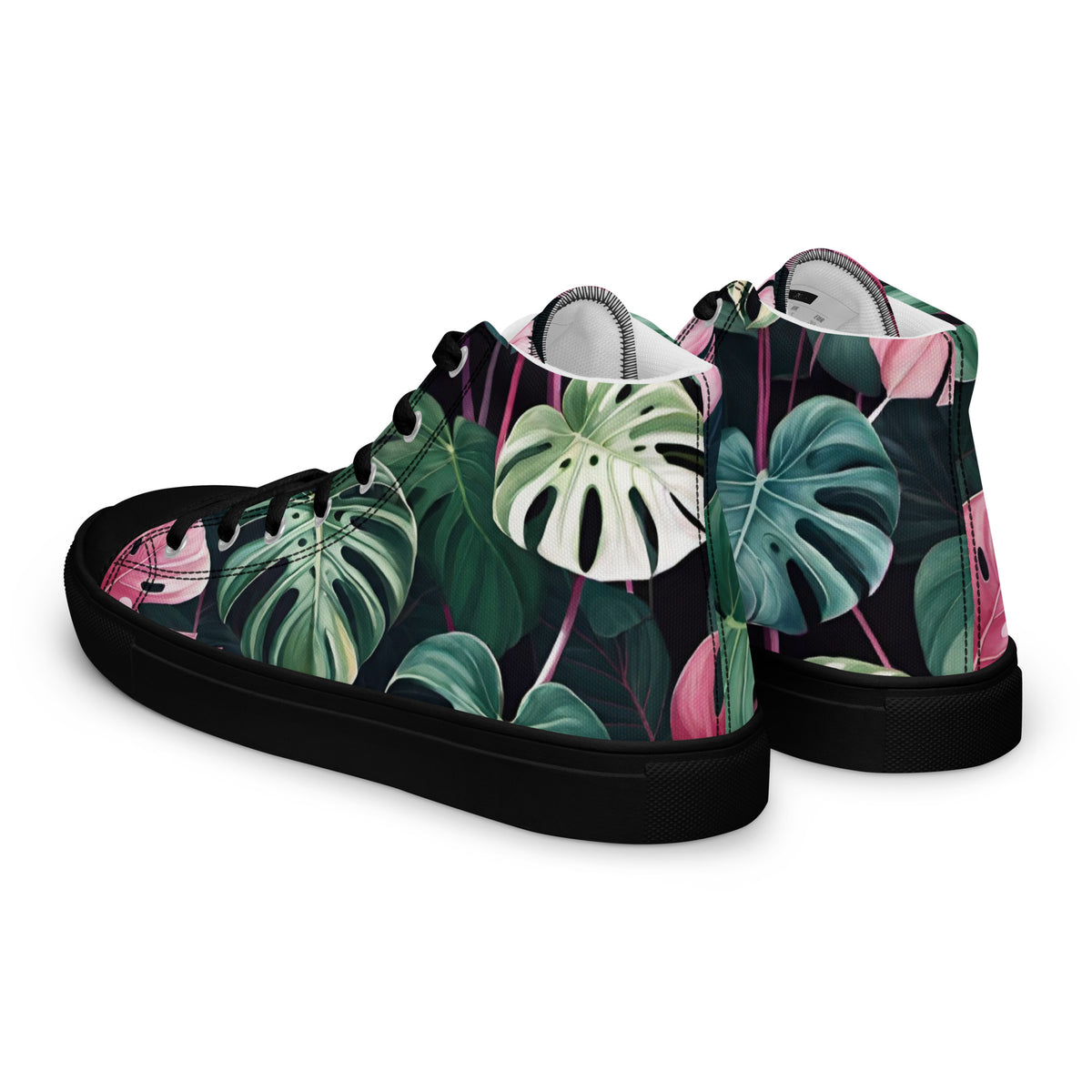 Monstera Leaf High Top Canvas Shoes | Tropical Plant Lover Sneakers